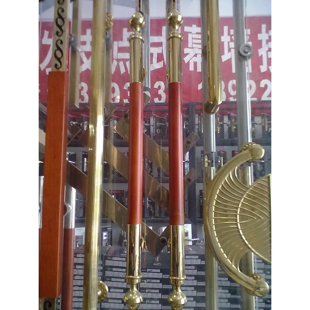 有框玻璃门拉手木门拉手店铺门拉手不锈钢把手黄钛金花梨木门把手