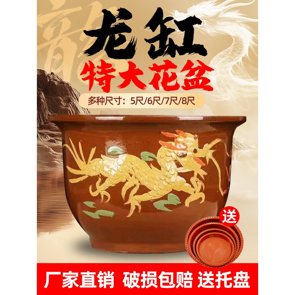 龙盆花盆特大型陶瓷花盆家用铁树钱树种植树落地式盆景花盆特惠清