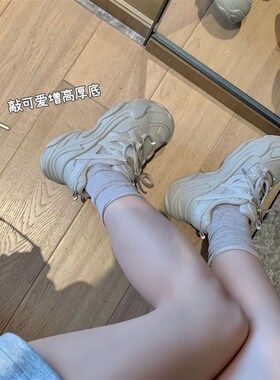 小码老爹鞋女f313233厚底炸街网红超火小白鞋女S网面透气轻便运动