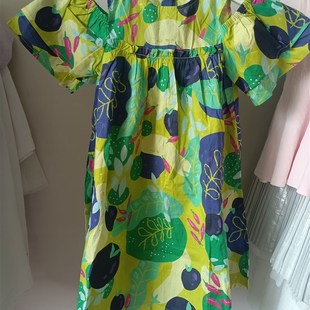 马其顿女童连衣裙夏季新款纯棉短袖公主裙子洋气碎花裙 三标全