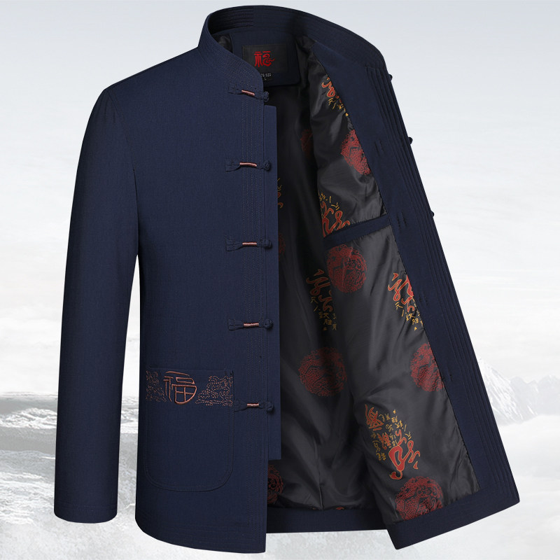 春秋季唐装男外套中老年爸爸衣服中国风老人生日薄款夹克爷爷男装,男装,唐装,淘宝优惠券,粉丝福利购,淘宝优惠卷