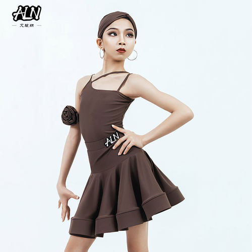 艾琅纳拉丁舞服女童2022年夏季专业吊带练功服幼儿高级演出服夏天