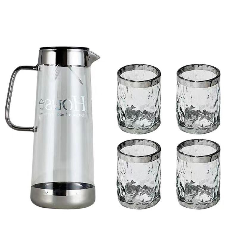 耐高温大容量冷水壶水杯套装冬季家用防爆玻璃水壶高颜值喝水杯子