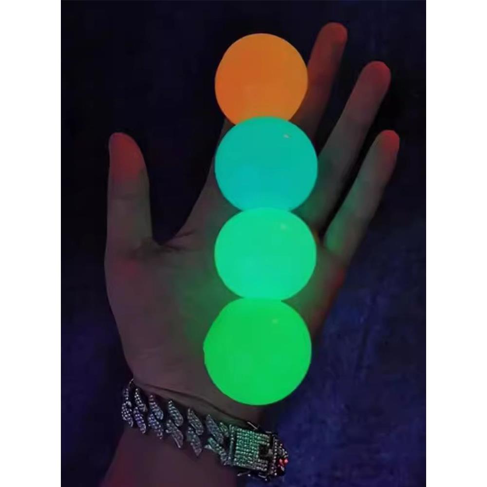 夜光发光b粘粘球粘靶球天花板减压发泄球玩具吸墙球黏黏球