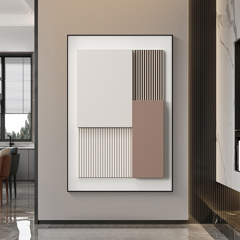 抽象几何现代简约入户玄关装饰画客厅落地画走廊过道W楼梯间晶瓷图片
