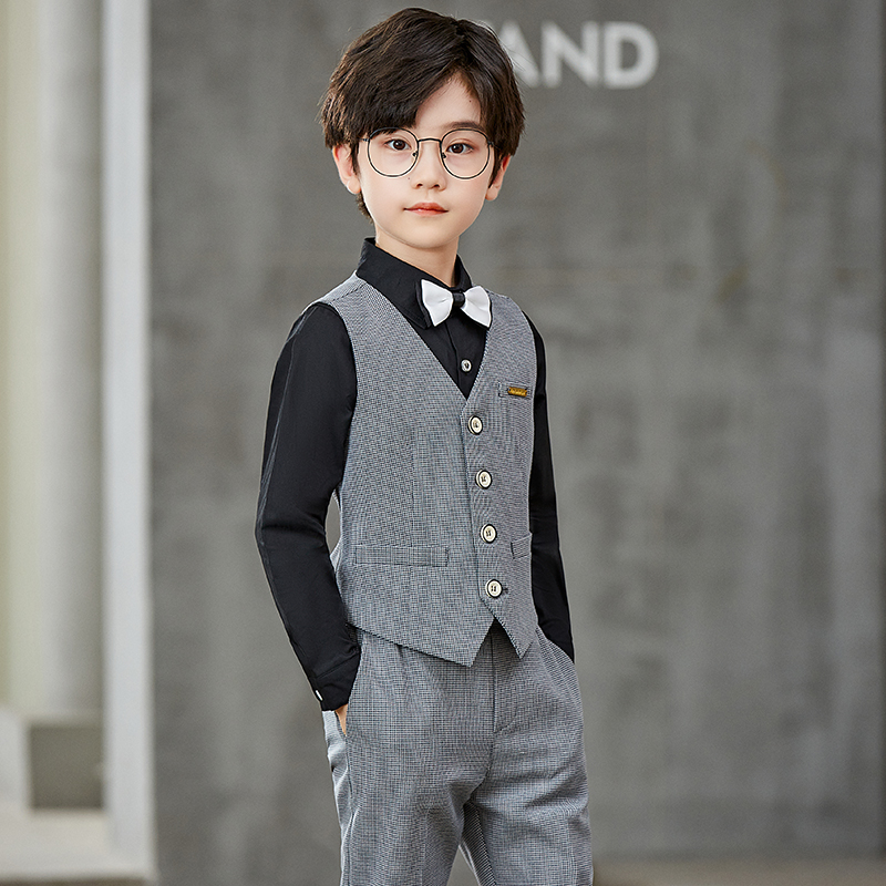 男童礼服马甲套装小m花童男孩主持人儿童西装钢琴表演演出英伦西