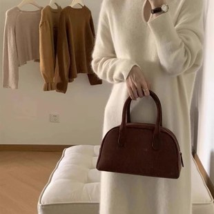 秋冬新中式立领白色m毛衣裙连衣裙女赫本风超好看内搭针织打底长