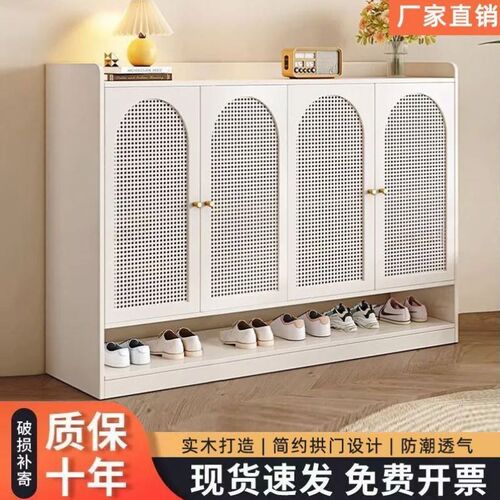 鞋柜大容量家用门口入户q法式实木玄关鞋架一体隔断靠墙收纳储物