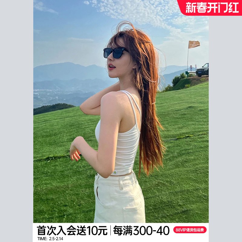 奈格薇儿小个子吊带背心女夏外穿美背G文胸一体带胸垫打底内搭上
