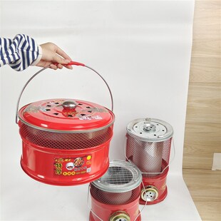 简易烧烤炉火盆乔迁入宅烤网圆z形加厚取暖炉结婚火盆手提火炉摆