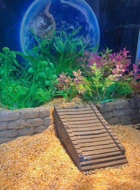 冬官手作 水泥鱼缸造景摆件装饰品苔藓J盆水陆缸微缩景观台阶山路