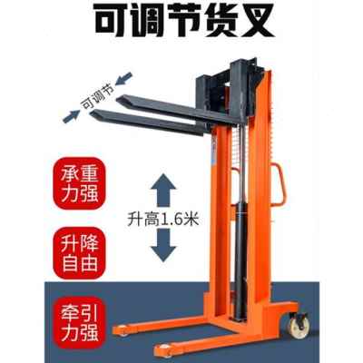 新品厂销叉车手动 手动液压叉车堆B高车1吨2吨半电动T升降搬运车
