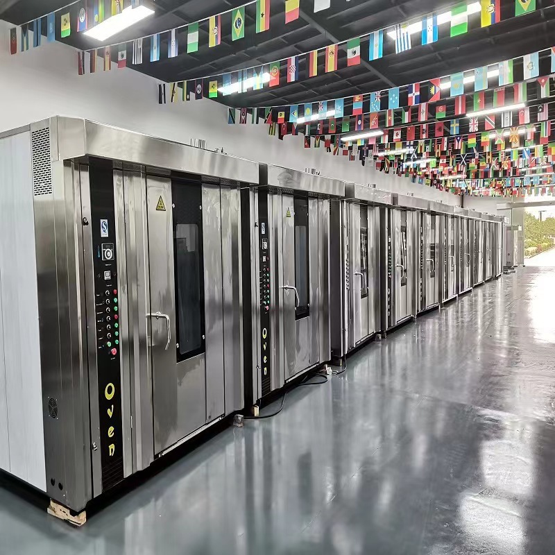 定制出口对流食品烤箱 双车架64盘燃油旋转炉 吐司面包烘烤箱商用