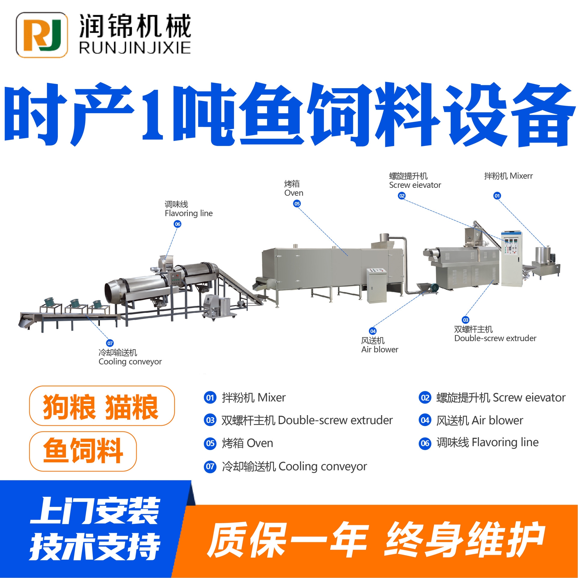 时产一吨鱼饲料设备猫粮狗粮鱼饲料时产一吨鱼饲料设备