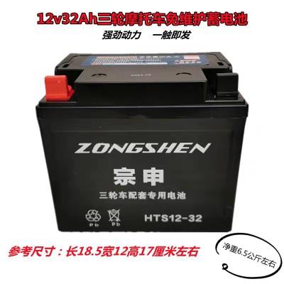 全新12伏200CC摩托车电瓶12V32AH福田250三轮摩托车通用干电池
