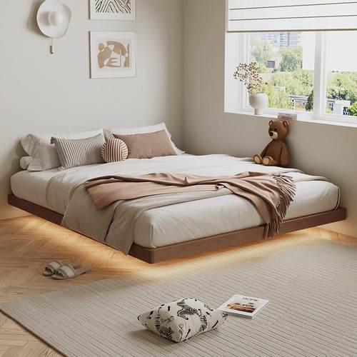 悬浮床无床头床架榻榻米床新款家用小户型1米8实木双人地台床定制