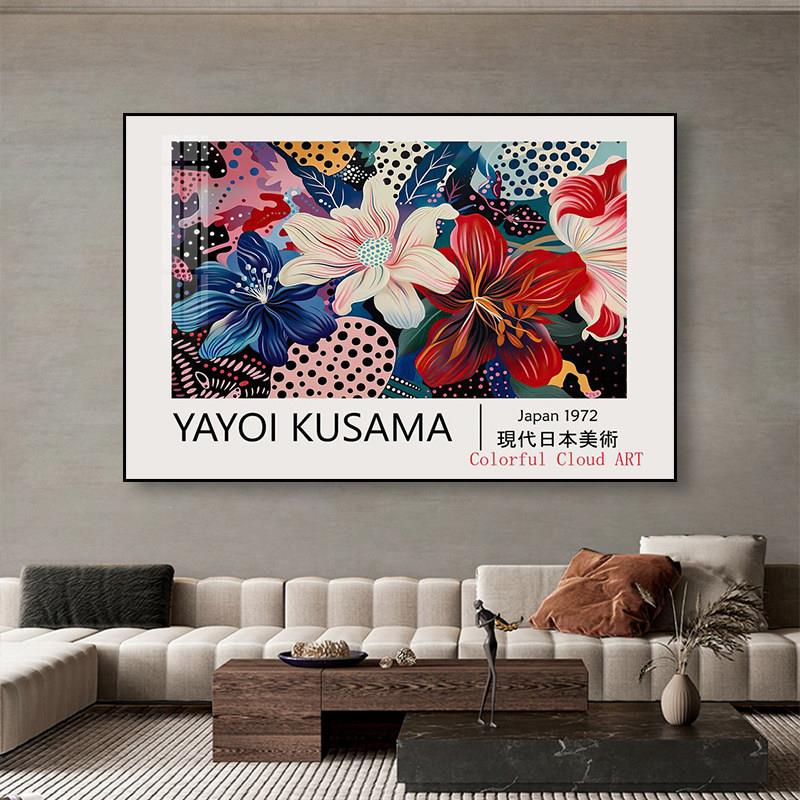 玄关摆画草间弥生装饰画日料餐厅波点艺术壁画客厅西餐厅墙面挂画
