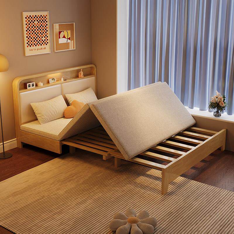 实木折叠式沙发床折叠式一体机两用2025新型小公寓拉床拉床逃生伸