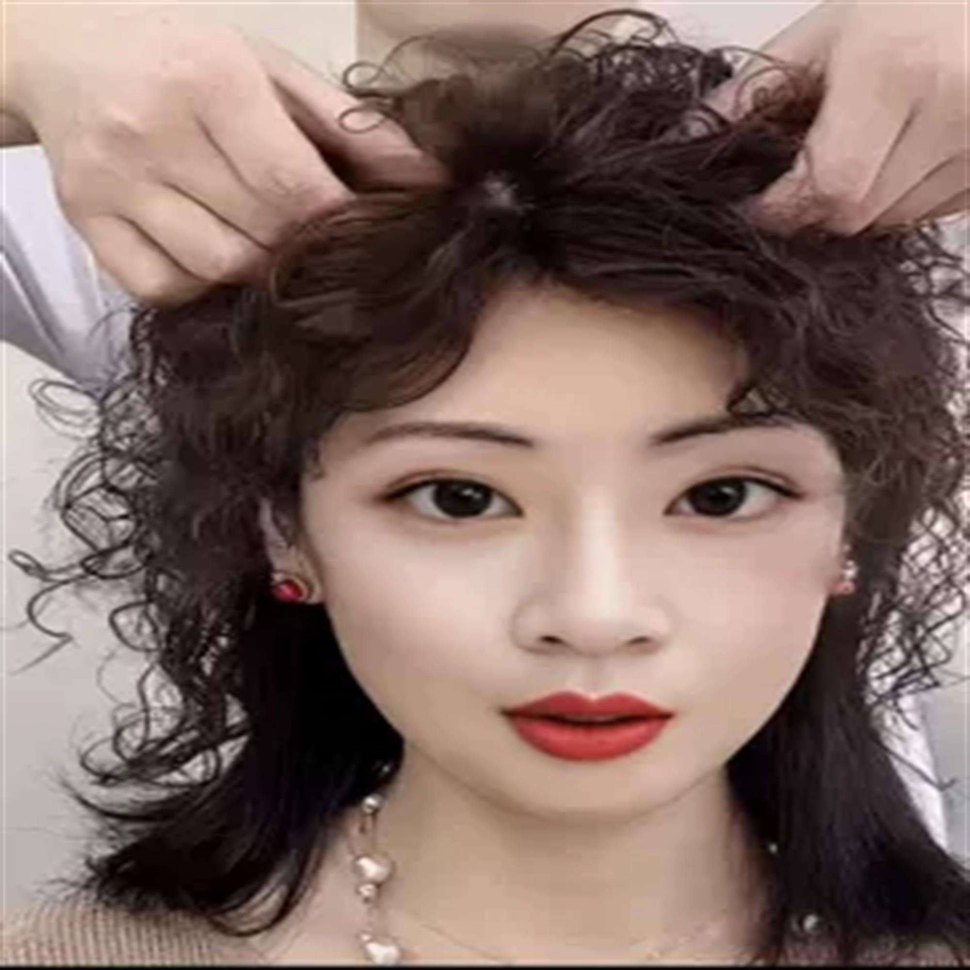 女士补发可盘发假发工艺仿真头皮减龄逼真轻薄透气卷发补发片假发
