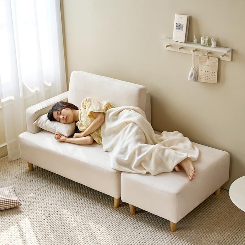 北欧日式布艺沙发小户型双人三人位小客厅公寓组合懒人卧室小沙发