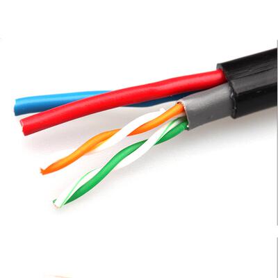 网络综合线监控一体线 4+2复合线4芯网线加2芯电源线50米100米