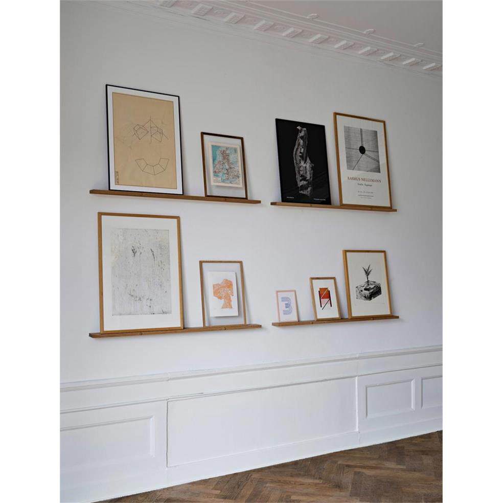 liveart进口橡木黑胡桃实木置物架搁板隔板画廊装饰画墙面展示画