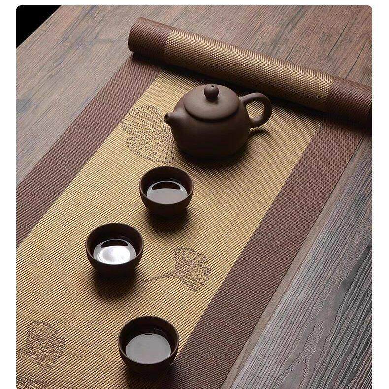桌旗茶席新中式古典国风茶台布艺长条茶几桌布茶桌垫布床旗电视柜