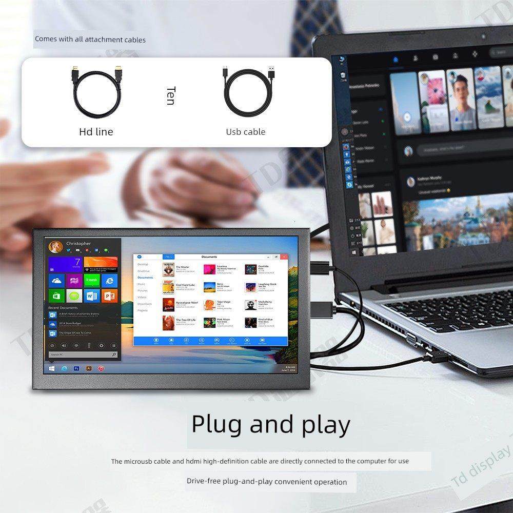 迷你便携式显示器外接电脑副屏主机手机触摸屏小型高清5英寸显示