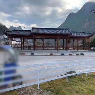 长廊凉亭庭院防腐木户外古建木质走廊乡村连廊实木古凉亭文化走廊