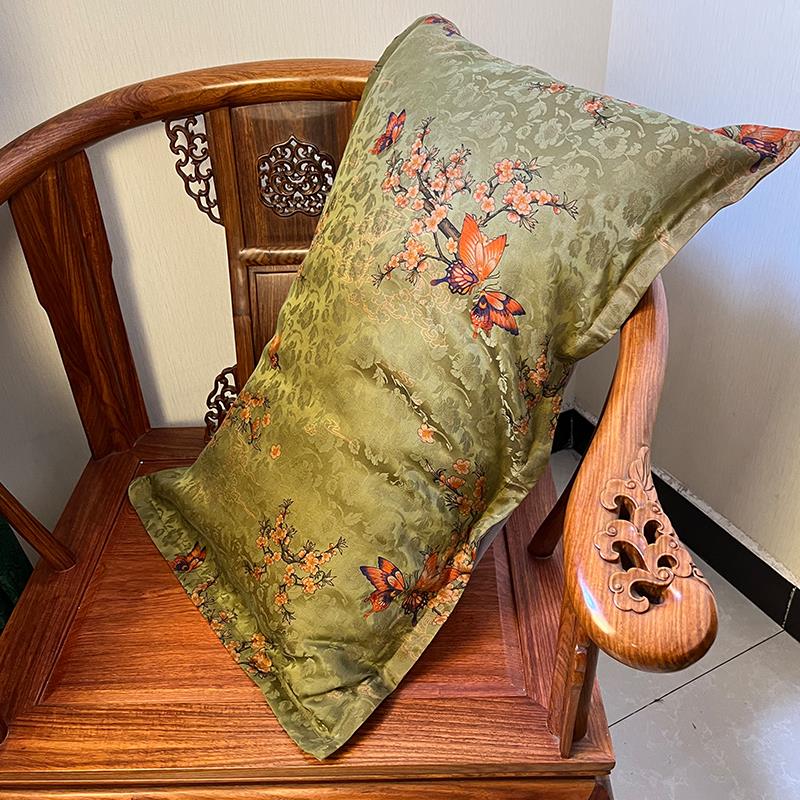 【答谢款】30姆米桑蚕丝花萝香云纱枕套定制覆古花色莨绸100%真丝