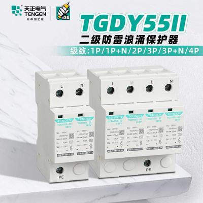 天正电气TGDY55II11防雷避雷器1P2P3P+N460KA二级电涌浪涌保护器