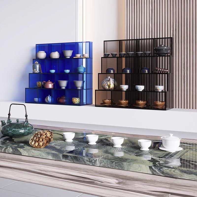 茶具茶杯架茶架现代博古架紫砂壶桌面收纳架多宝阁亚克力展示架