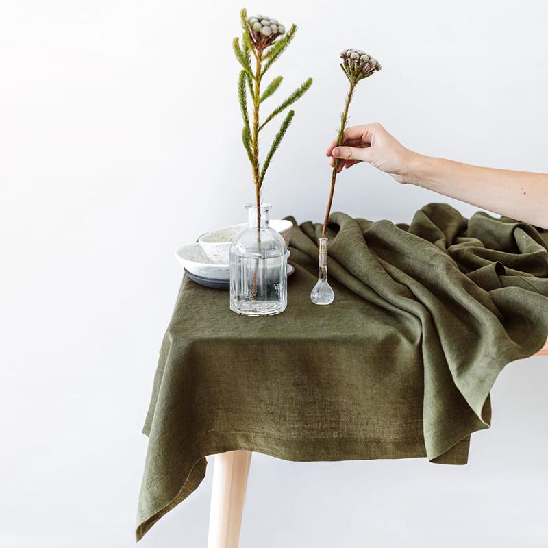 亚麻桌布布艺纯色棉麻ins长方形书桌餐桌桌布ins风简约桌垫野餐布