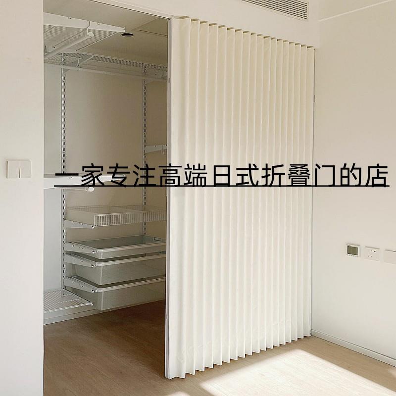 pvc折叠门开放式厨房衣柜推拉门卫生间防水隐形门卧室隔断移动门