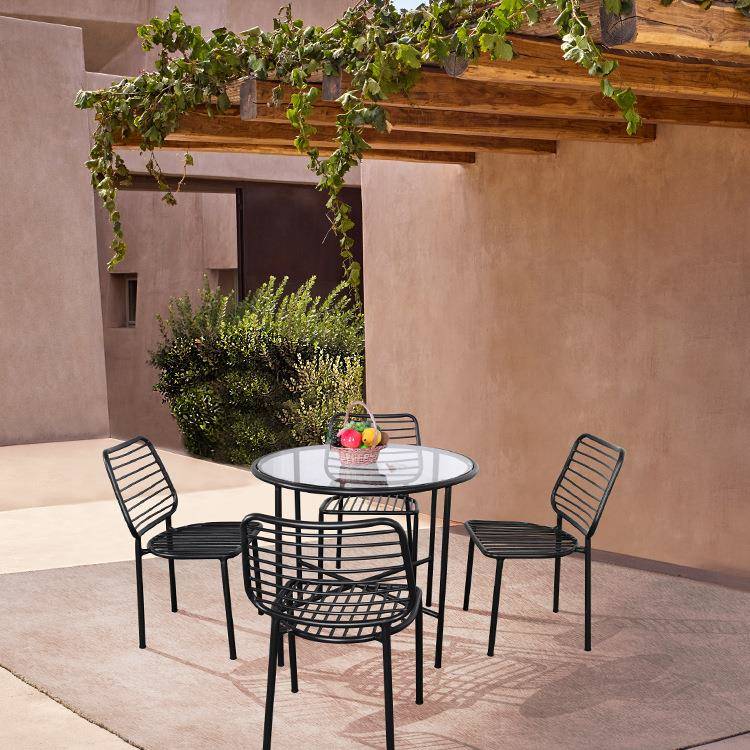别墅庭院阳台铁艺户外桌椅套件组合露天室外简约现代定制休闲桌椅