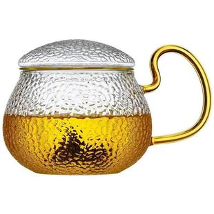泡茶水加厚茶杯耐熱錘紋帶水杯分離家用茶杯子玻璃杯花過濾玻璃杯
