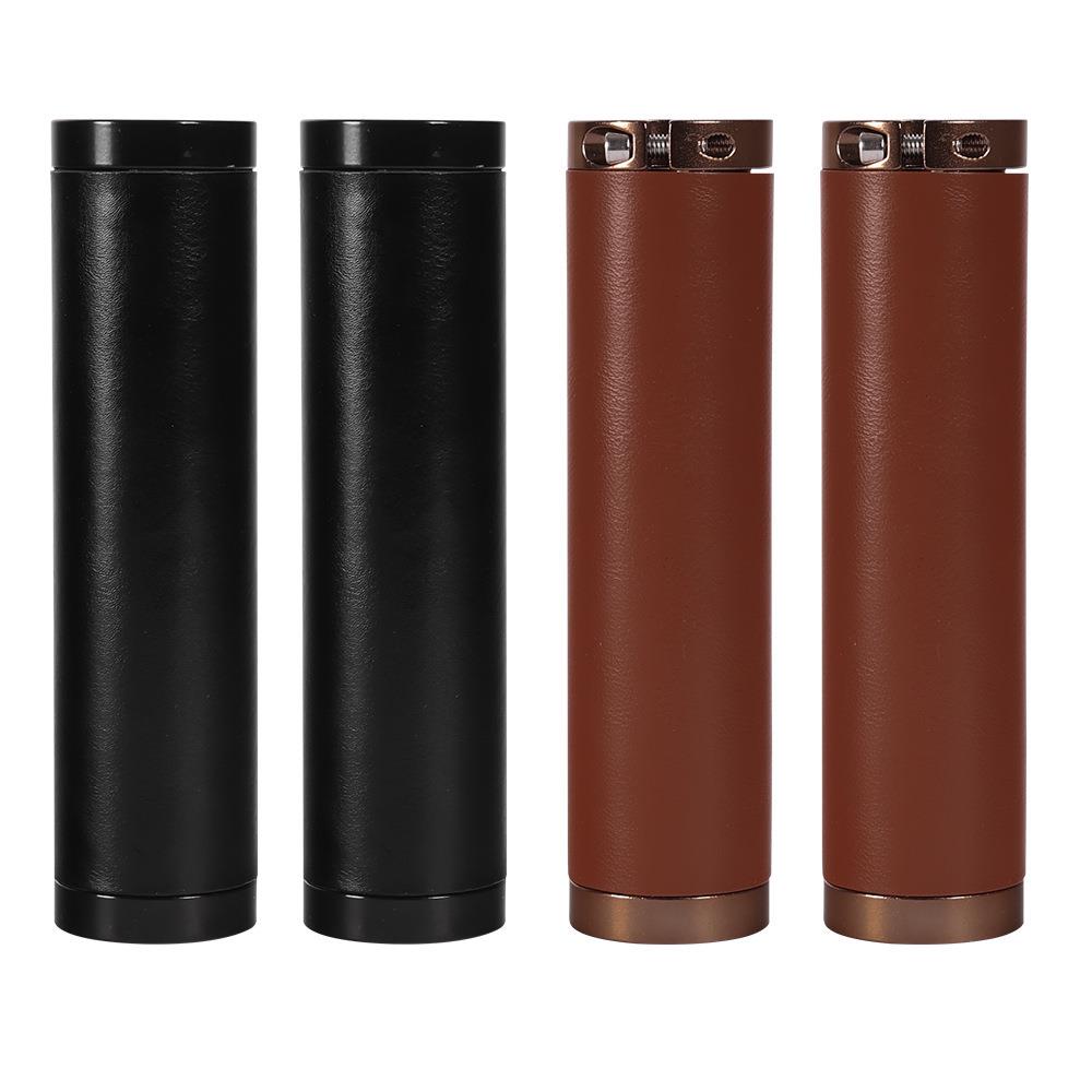 牛皮把套山地车复古自行车牛皮可锁把套防滑PU皮旅行车折叠车手缝