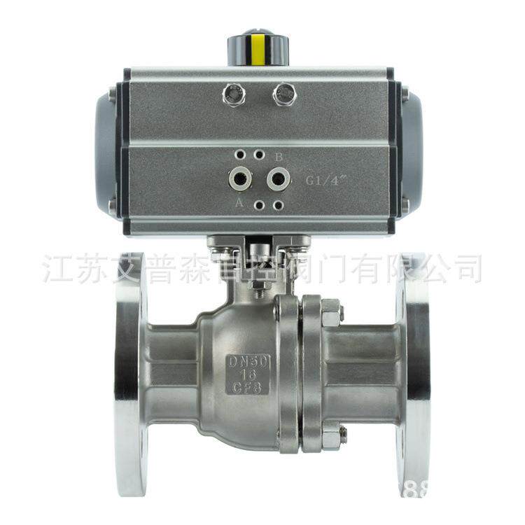 气动不锈钢球阀/气动不锈钢法兰球阀/Q641F-25气动不锈钢法兰球阀