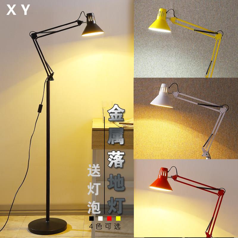 LED金属简约落地式客厅沙发书房钢琴台灯led看书护眼落地灯黄光