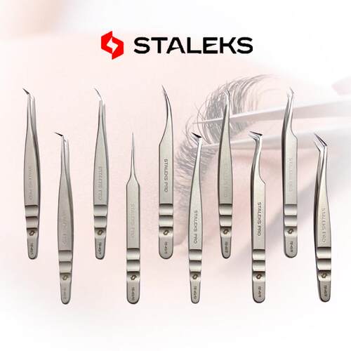 STALEKS美睫师专用镊子乌克兰进口美睫工具 嫁接睫毛专用TE-40/10