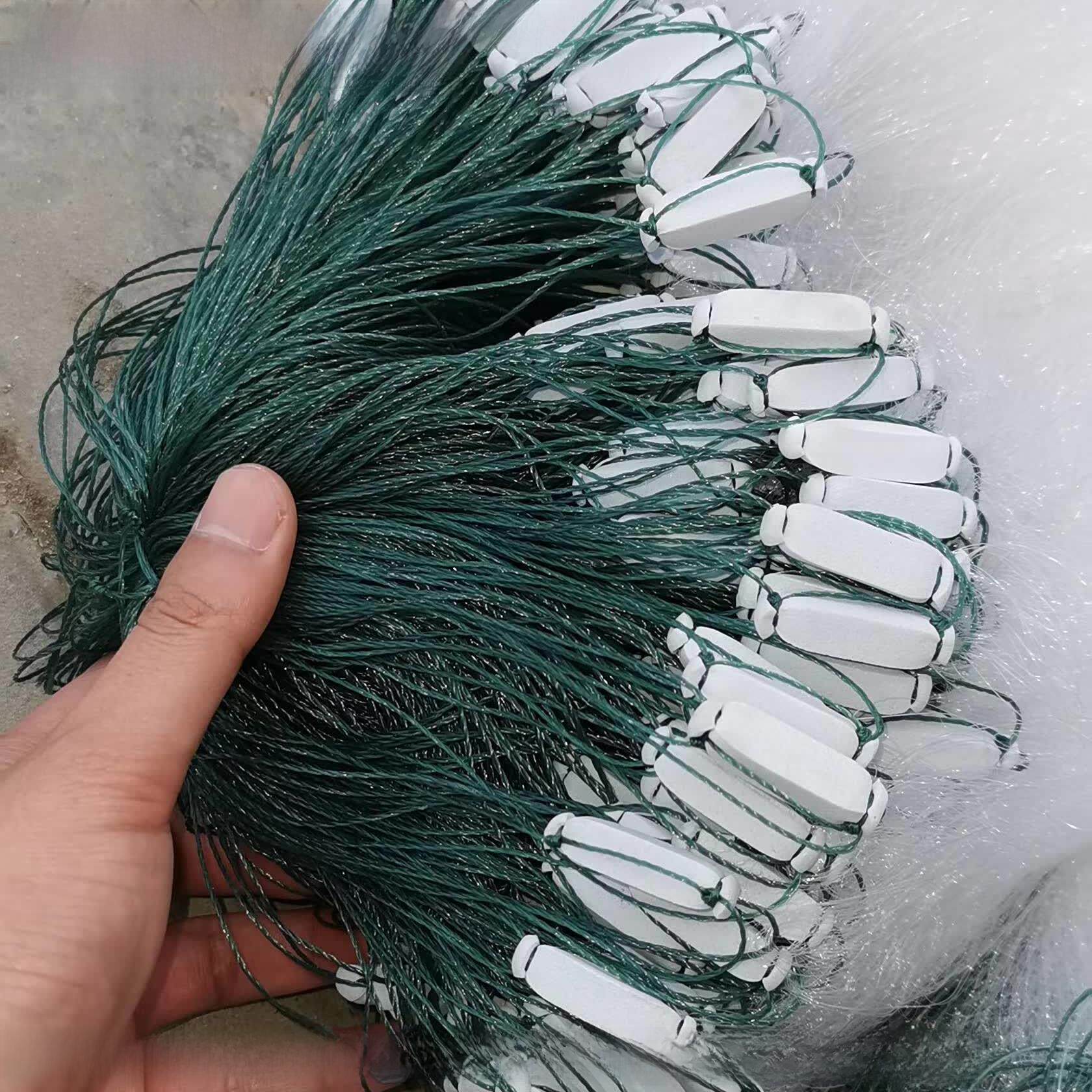 加密软丝小套100米长三层渔网小鱼网白色条纹粉鱼粘网铁丝网渔网