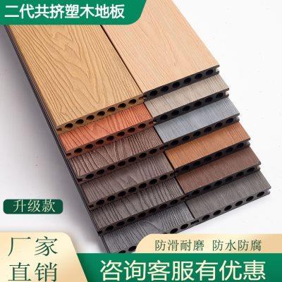 塑木地板二代共挤木塑户外露台阳台庭院长条室外地板垫防腐木户外