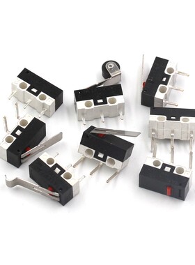 鼠标开关 三脚带柄滚轮按键左右弯脚 轻微动开关1A 125SVAC (10个