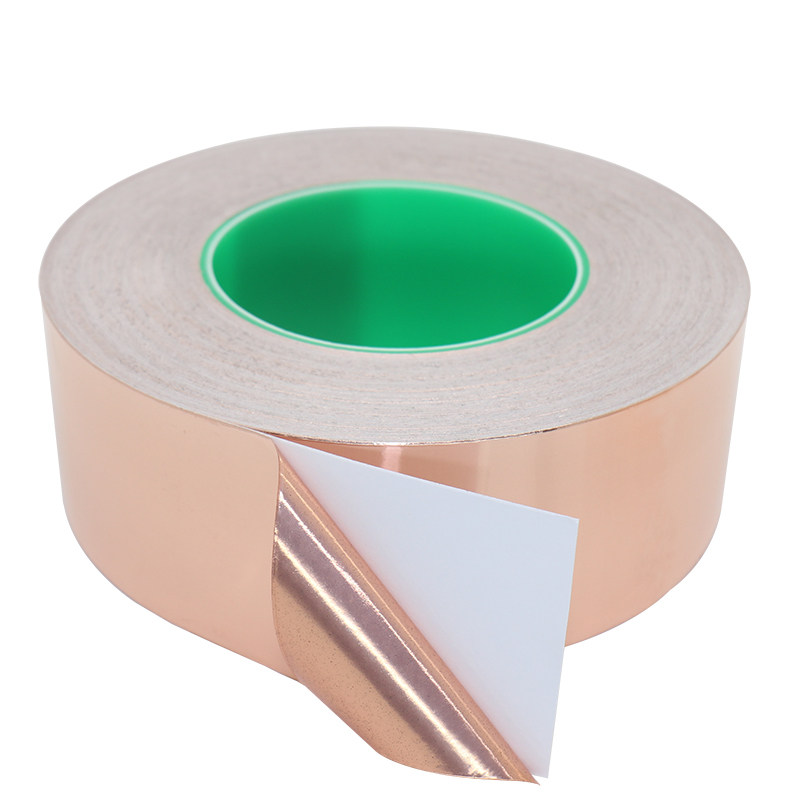 双导铜箔胶带散热导电单面带胶自粘抗干扰防N辐射机房防静电铜箔