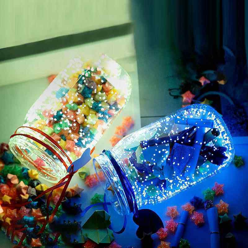 玻璃瓶装星星夜光荧光许愿瓶520塑料管瓶子折纸漂流.瓶生日星空