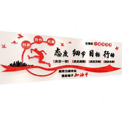 办公室企业文化背景墙面布置装饰公司团队激励文字励志标语墙贴画