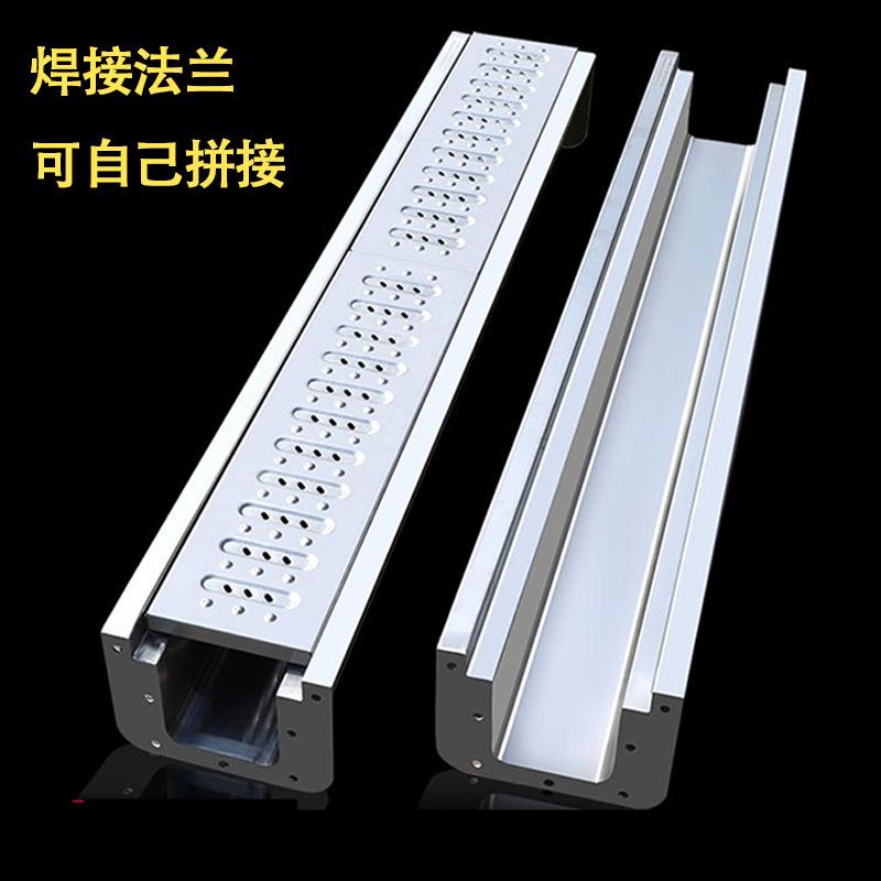 定制不锈钢雨水沟槽厨房下水道u型排水沟厂家拉丝折弯天沟