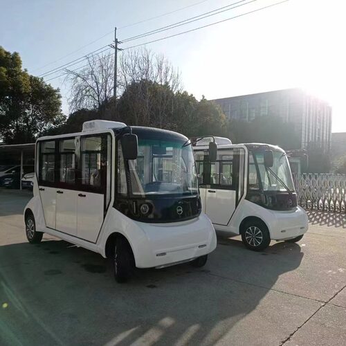 新款11座电动观光车 全封闭带空调观光车 刀片式磷酸铁锂电池