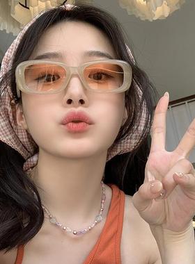 黑色窄框墨镜女2024新款ins网红高级感时尚太阳镜女款防紫外线