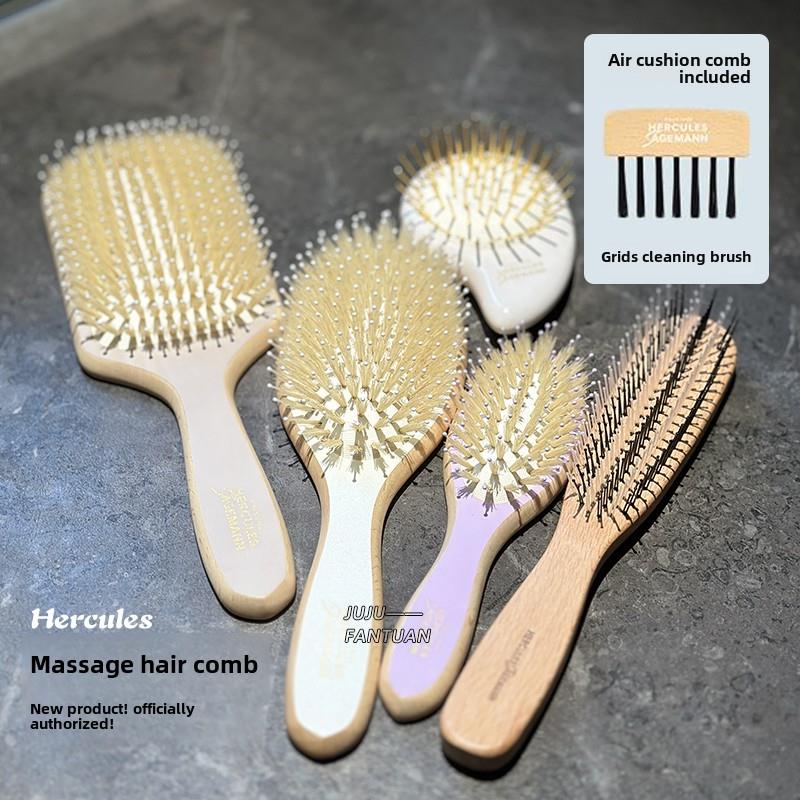 新产品-德国Hercules气垫鬃毛梳金色头皮按摩梳柔软防静电